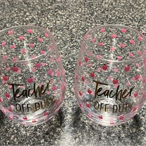 Teacher Off Duty‎ Stemless Wine Glasses set of 2